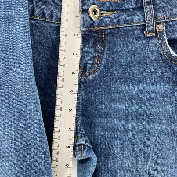 🎁5/$25 Moto Jeans Women 30 Skinny 5 Pocket Blue Denim Full Zip Button Closure - Picture 9 of 16